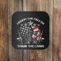Honor The Fallen Thank The Living Memorial Day Coaster thumb 0