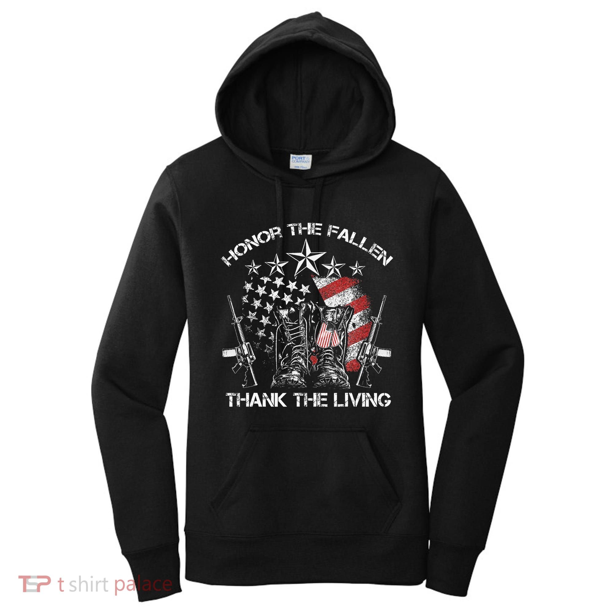Honor The Fallen Thank The Living Memorial Day Women's Hoodie