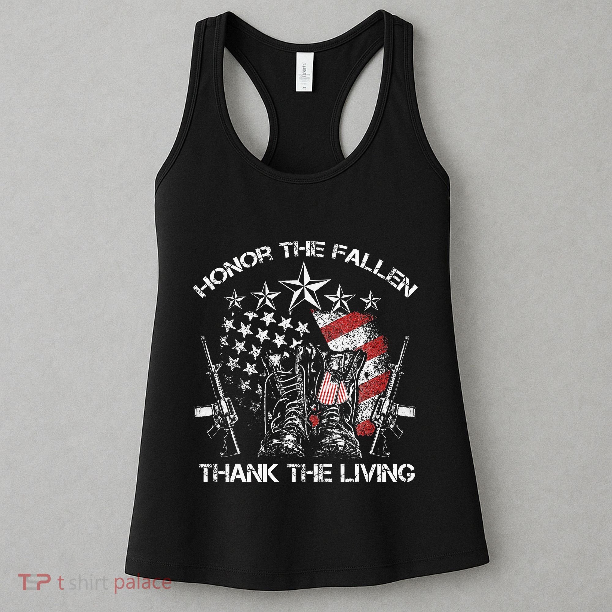 Honor The Fallen Thank The Living Memorial Day Women's Tank Top