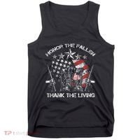 Honor The Fallen Thank The Living Memorial Day Tank Top thumb 0