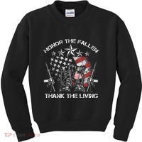 Honor The Fallen Thank The Living Memorial Day Kids Sweatshirt thumb 0