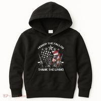 Honor The Fallen Thank The Living Memorial Day Kids Hoodie thumb 0