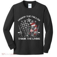 Honor The Fallen Thank The Living Memorial Day Kids Long Sleeve Shirt thumb 0