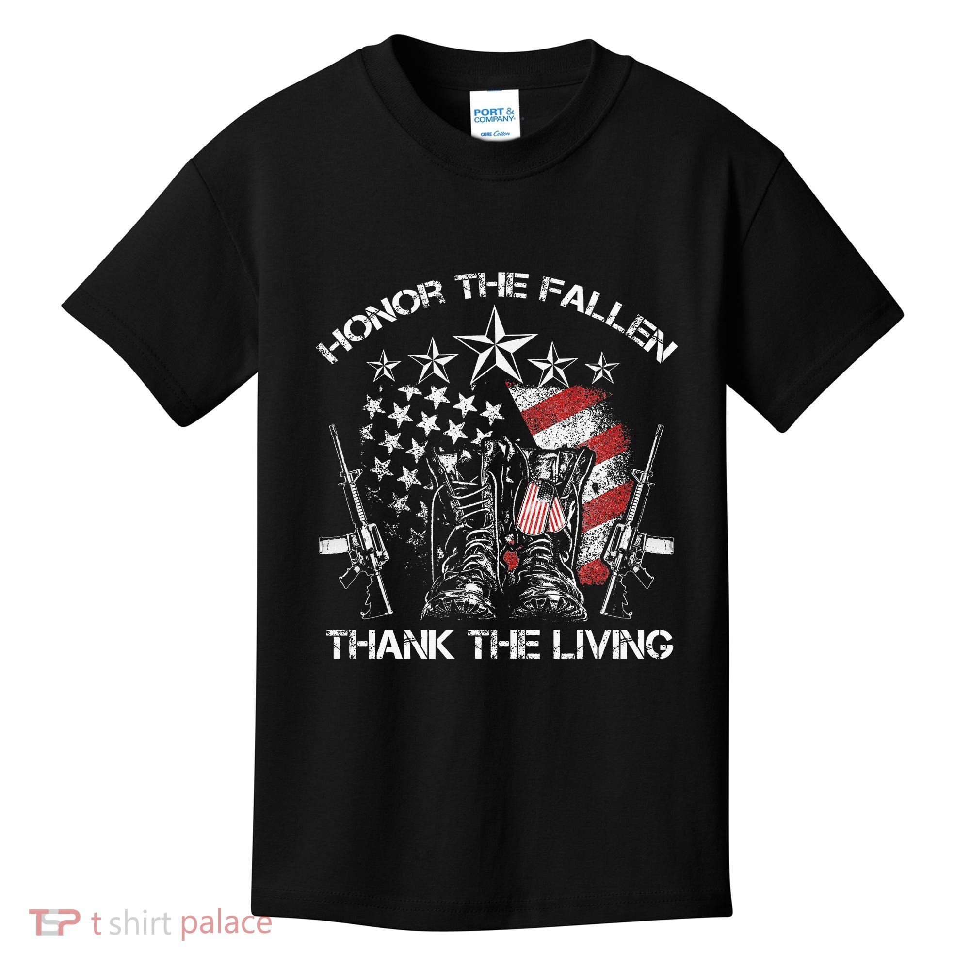 Honor The Fallen Thank The Living Memorial Day Kids T-Shirt
