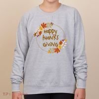 Happy Thanksgiving Fall Leaves Holiday Gift Women's Sweatshirt thumb 0