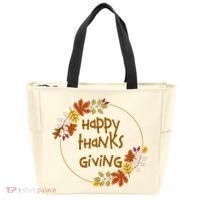 Happy Thanksgiving Fall Leaves Holiday Gift Tote Bag thumb 0
