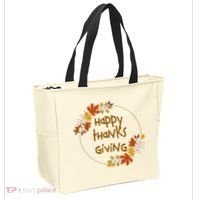 Happy Thanksgiving Fall Leaves Holiday Gift Tote Bag thumb 2