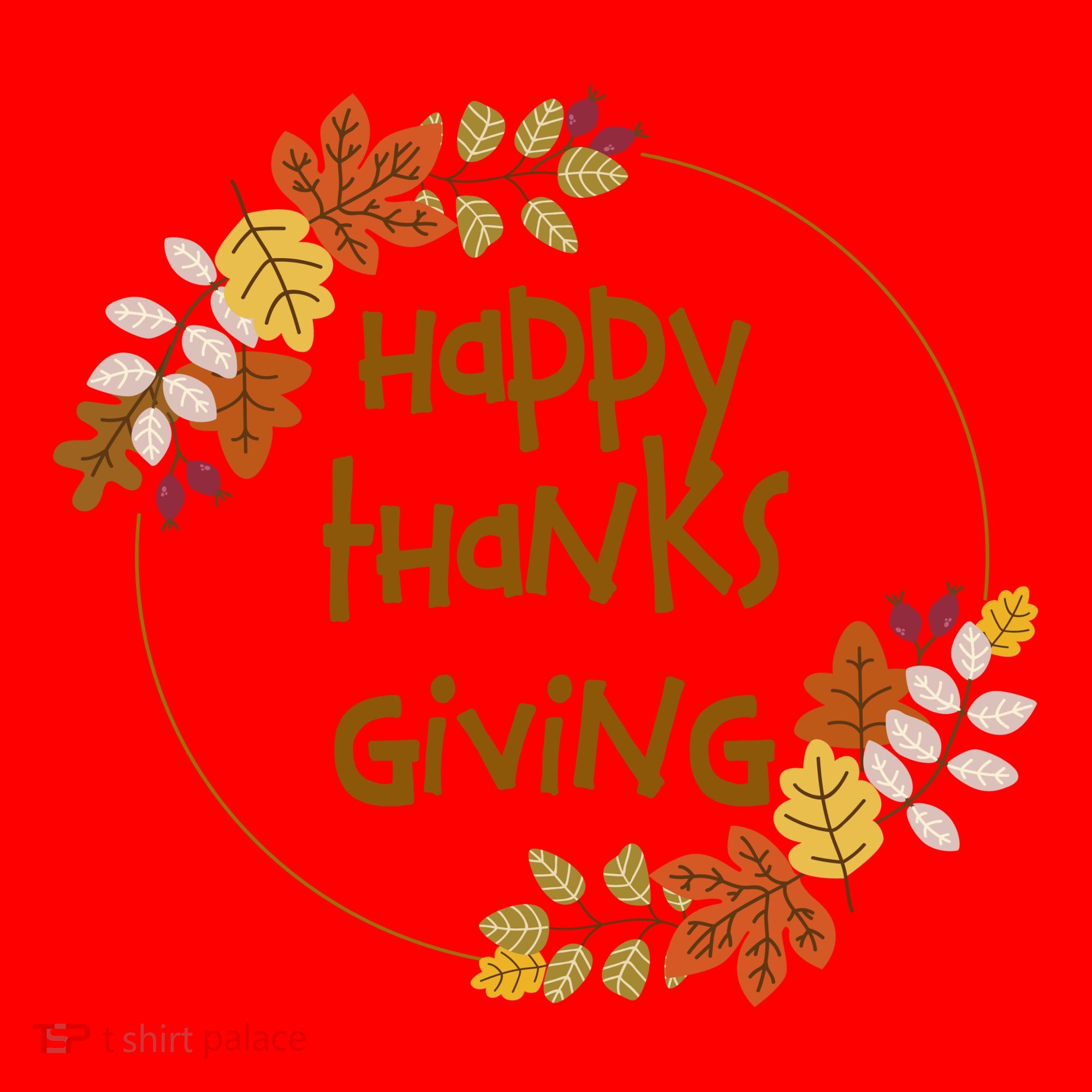 Happy Thanksgiving Fall Leaves Holiday Gift Santa Hat