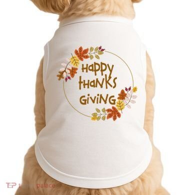 Happy Thanksgiving Fall Leaves Holiday Gift Doggie Tank