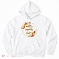 Happy Thanksgiving Fall Leaves Holiday Gift Hoodie thumb 0