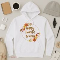 Happy Thanksgiving Fall Leaves Holiday Gift Hoodie thumb 3