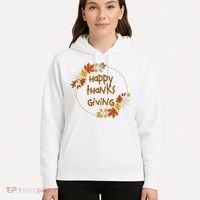 Happy Thanksgiving Fall Leaves Holiday Gift Hoodie thumb 5