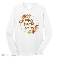 Happy Thanksgiving Fall Leaves Holiday Gift Long Sleeve Shirt thumb 0