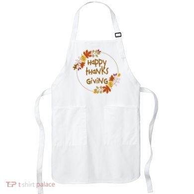 Happy Thanksgiving Fall Leaves Holiday Gift Apron