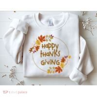 Happy Thanksgiving Fall Leaves Holiday Gift Sweatshirt thumb 2