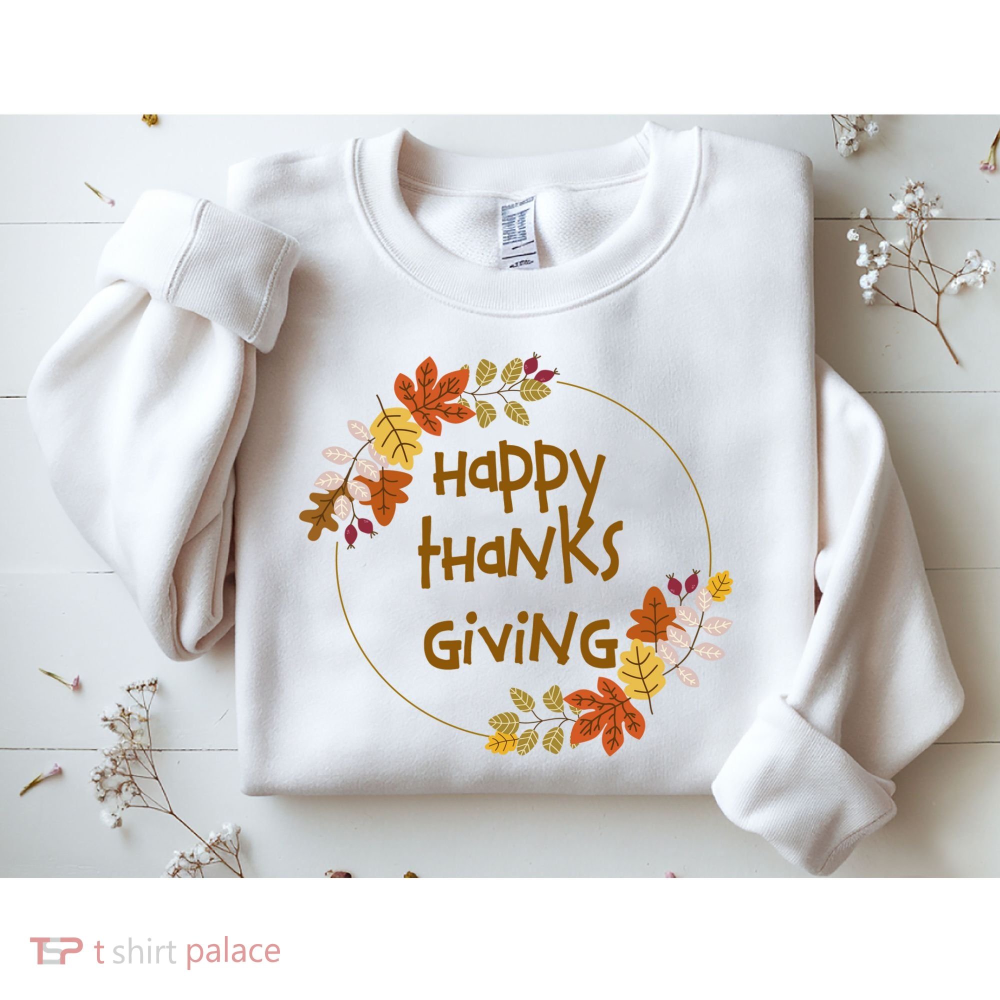 Happy Thanksgiving Fall Leaves Holiday Gift Sweatshirt