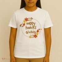 Happy Thanksgiving Fall Leaves Holiday Gift T-Shirt thumb 4