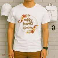 Happy Thanksgiving Fall Leaves Holiday Gift T-Shirt thumb 6