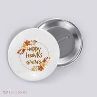 Happy Thanksgiving Fall Leaves Holiday Gift Button thumb 0