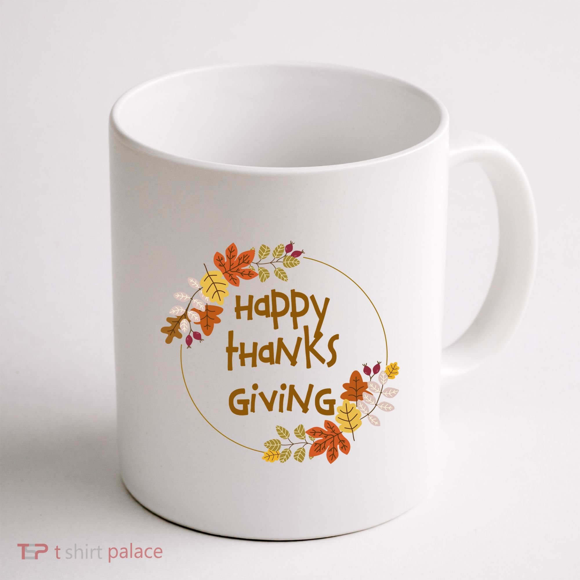 Happy Thanksgiving Fall Leaves Holiday Gift Coffee Mug