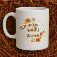 Happy Thanksgiving Fall Leaves Holiday Gift Coffee Mug thumb 2