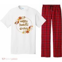 Happy Thanksgiving Fall Leaves Holiday Gift Pajama Set thumb 0