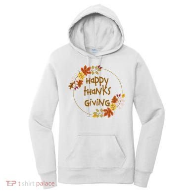 Happy Thanksgiving Fall Leaves Holiday Gift Women's Hoodie