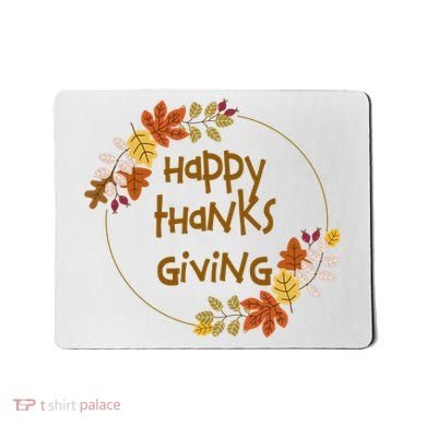 Happy Thanksgiving Fall Leaves Holiday Gift Mousepad