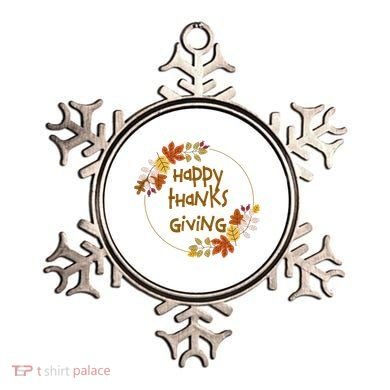 Happy Thanksgiving Fall Leaves Holiday Gift Ornament