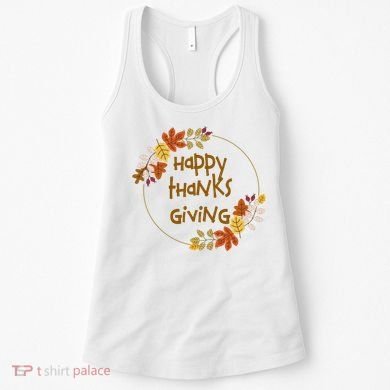 Happy Thanksgiving Fall Leaves Holiday Gift Women's Tank Top