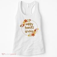 Happy Thanksgiving Fall Leaves Holiday Gift Women's Tank Top thumb 0