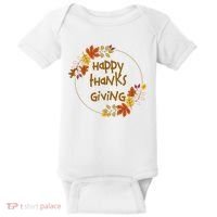 Happy Thanksgiving Fall Leaves Holiday Gift Baby Bodysuit thumb 0