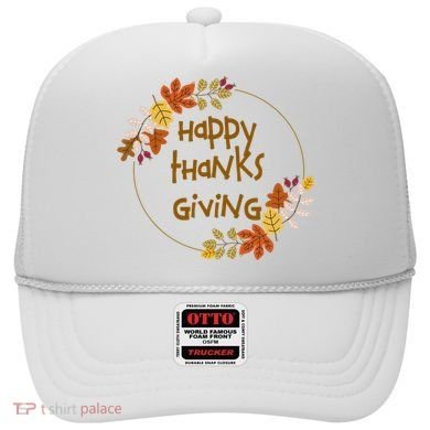 Happy Thanksgiving Fall Leaves Holiday Gift Hat
