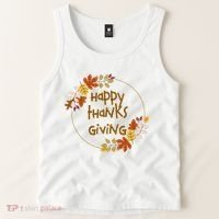 Happy Thanksgiving Fall Leaves Holiday Gift Tank Top thumb 2