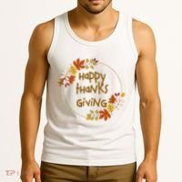 Happy Thanksgiving Fall Leaves Holiday Gift Tank Top thumb 3