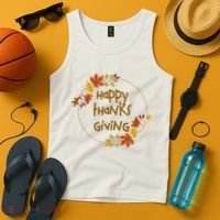 Happy Thanksgiving Fall Leaves Holiday Gift Tank Top thumb 4