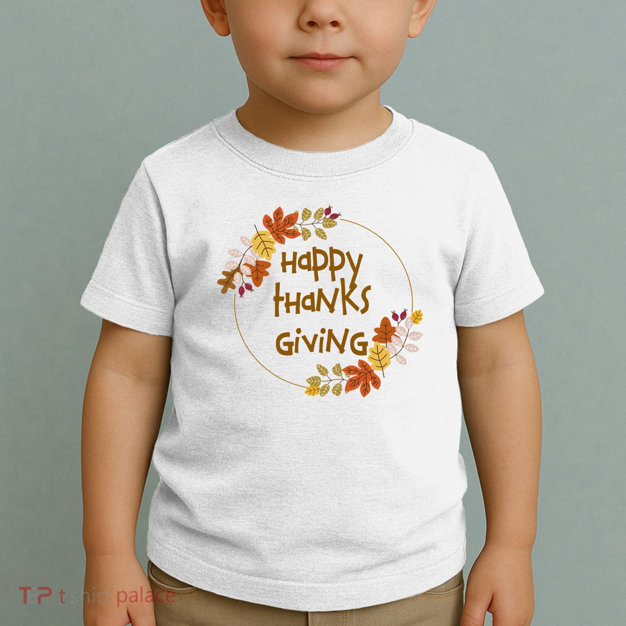Happy Thanksgiving Fall Leaves Holiday Gift Toddler T-Shirt