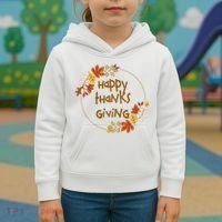 Happy Thanksgiving Fall Leaves Holiday Gift Kids Hoodie thumb 3
