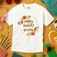 Happy Thanksgiving Fall Leaves Holiday Gift Kids T-Shirt thumb 3