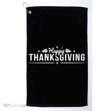 Happy Thanksgiving Festive Holiday Fall Golf Towel