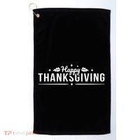 Happy Thanksgiving Festive Holiday Fall Golf Towel thumb 0
