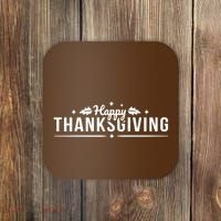 Happy Thanksgiving Festive Holiday Fall Coaster thumb 0