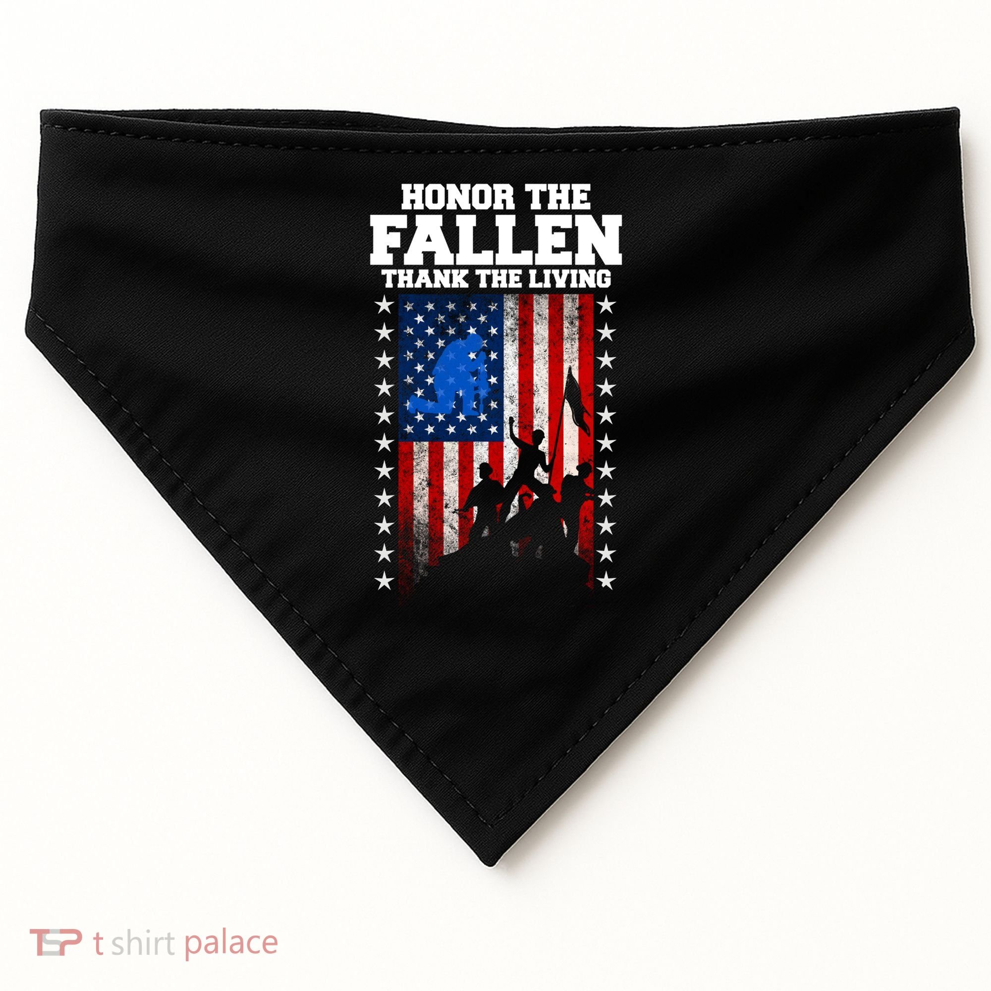 Honor The Fallen Thank The Living Memorial Day Gift USA-Made Doggie Bandana