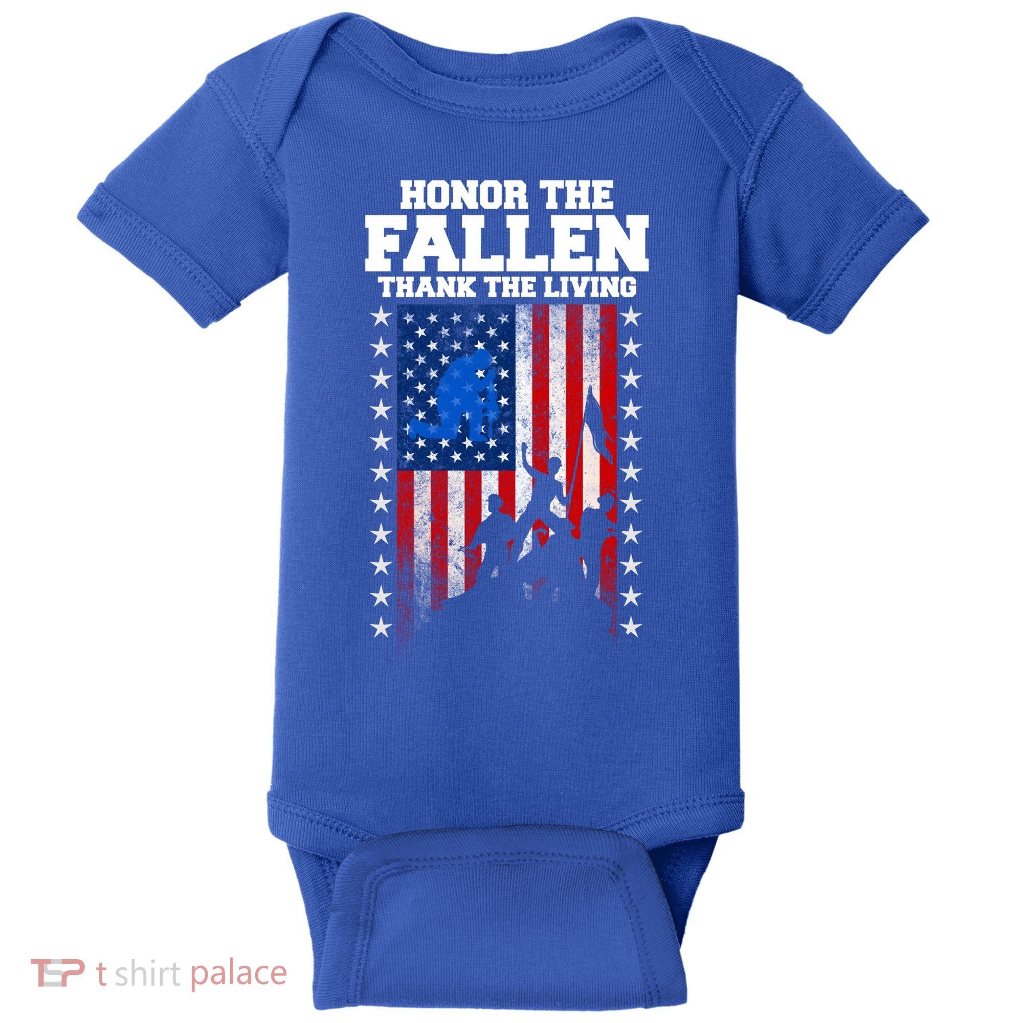 Honor The Fallen Thank The Living Memorial Day Gift Baby Bodysuit