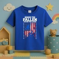 Honor The Fallen Thank The Living Memorial Day Gift Toddler T-Shirt thumb 3