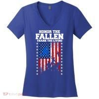 Honor The Fallen Thank The Living Memorial Day Gift Women's V-Neck T-Shirt thumb 0