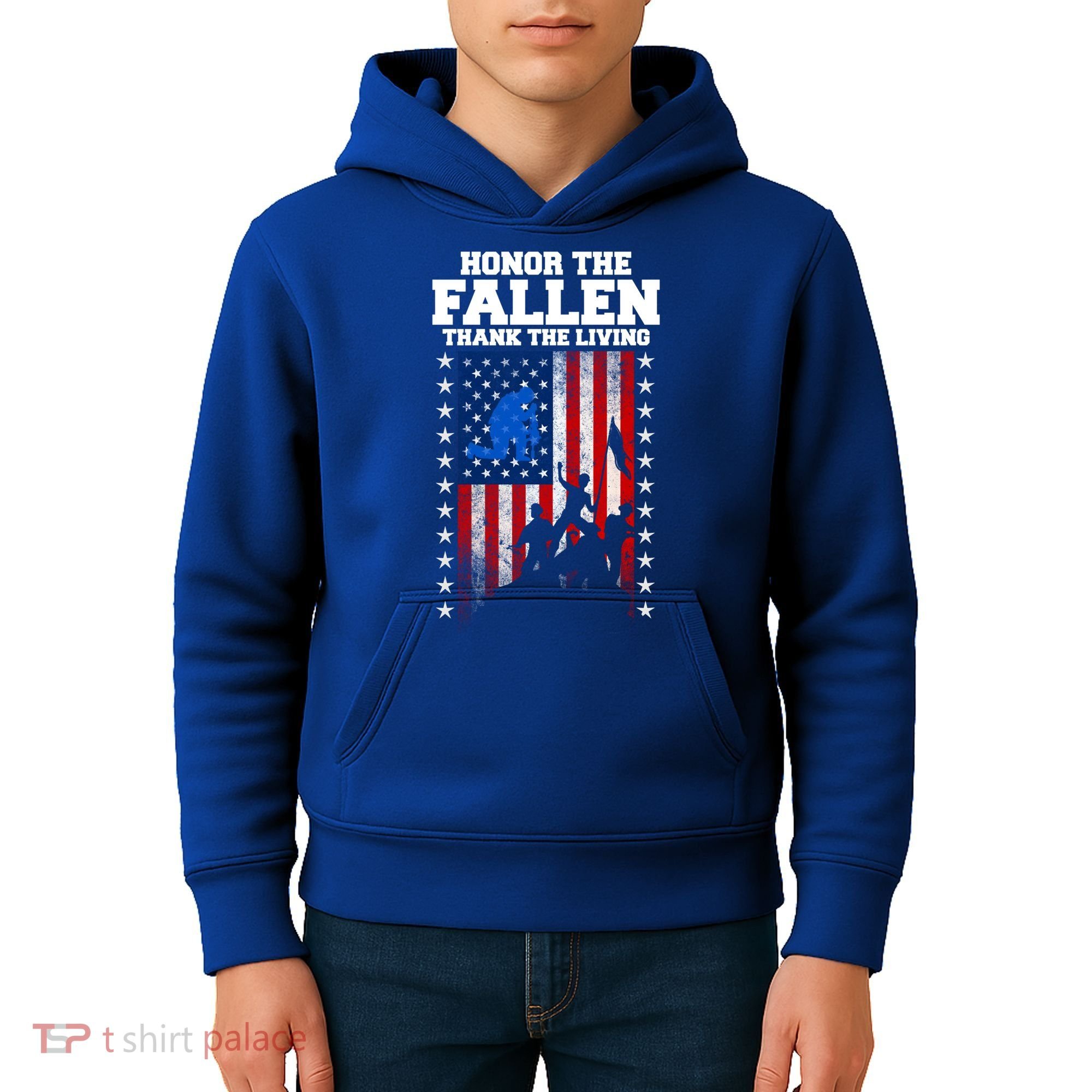 Honor The Fallen Thank The Living Memorial Day Gift Kids Hoodie