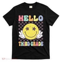 Hello Third Grade Hippie Smile Face 3rd Grade Back To School Gift T-Shirt thumb 0