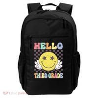 Hello Third Grade Hippie Smile Face 3rd Grade Back To School Gift Backpack thumb 0