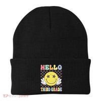 Hello Third Grade Hippie Smile Face 3rd Grade Back To School Gift Beanie thumb 0